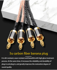 Pair Hi-End 7N OCC Pure Copper 24 Cores Wire HIFI Audio Bi-Wire Speaker Cable