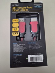 VIBE 6ft Tangle-Free Fiber Cable HDMI 1080 High Speed w/Ethernet 1080P BRAND NEW