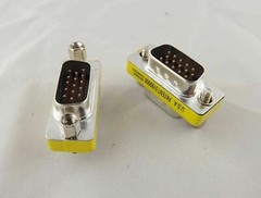10x VGA/SVGA 15 Pin DB15 Male To Male D-SUB 3 Rows Mini Gender Changer Adapter