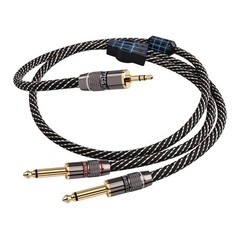3.5mm TRS to Dual 6.35mm TS Y Splitter Audio Cable, 1/8 to 1/4 Stereo, 6.56ft