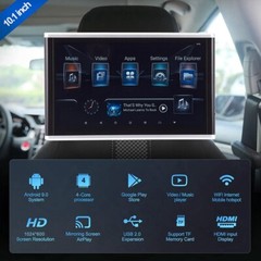 10.1in Android 9.0 Headrest Monitor Video Player Car TV Touch Screen WiFi//USB