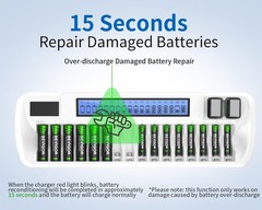 BEVIGOR 18 Bay Battery Charger for AA AAA 9V NiMH NiCD Rechargeable Black