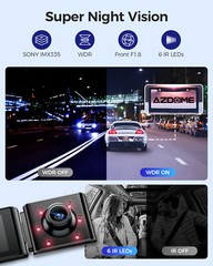 4K+1080P+2.5K 3Channel Dashcam for Car WiFi GPS 24H Parking Mode Fatigue Remind