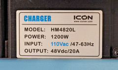 ICON Golf Carts HM4820L 48-Volt 1200W Bluetooth Battery Charger