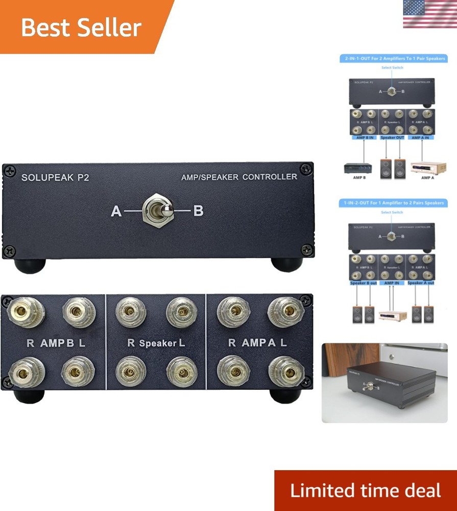 P2 21-IN-12-OUT Amplifier Speaker Switcher – 2-in-1 Audio Selector Splitter