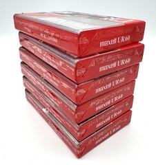 Maxell UR60 Audio Cassette Tape 60 Minutes – LOT OF 6 – NEW/SEALED