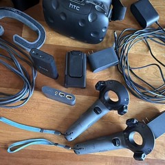 HTC Vive VR Headset Kit w/ 2 Controllers & 2 Base Stations, Black