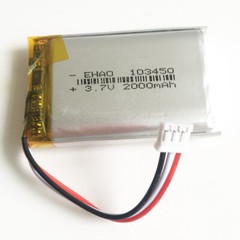 3.7V 2000mAh Lipo Battery Rechargeable 103450 JST 3pin 1.0/1.25/1.5/2.0/2.5 plug