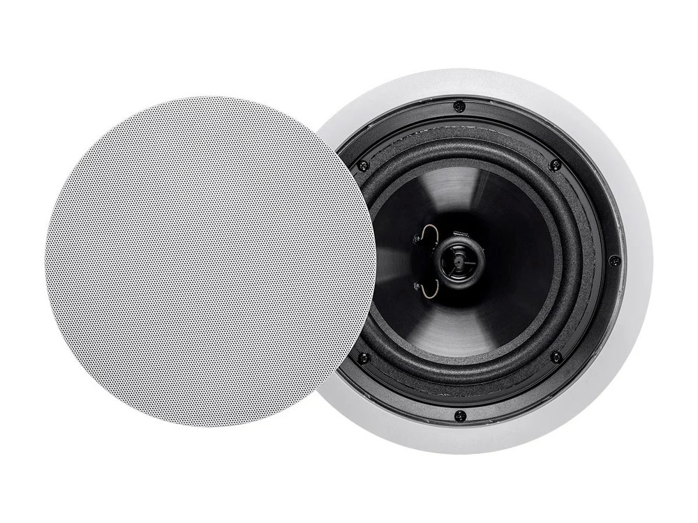 Monoprice 2-Way Polypropylene Ceiling Speakers – 8in (Pair) W/ Paintable Grille