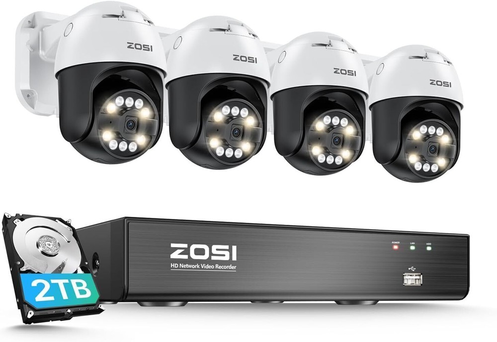 ZOSI 4K 8CH 8MP PoE Security Camera System with Smart Face/Person/Vehicle Detect