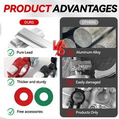 Pure Lead Car Battery Terminals 24V 12V Positive Negative Connectors Clamp Clip