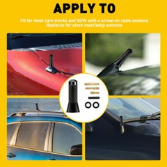 Universal inches Car Antenna Auto Aluminum Alloy aerial Carbon Fiber Radio FM US