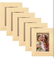 Kigley 6 Pcs 2.5 x 3.5 Inches Picture Frame Mini Rustic Frames brown