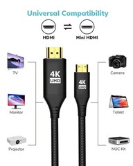 USB C to Mini HDMI Cable 6FT, High Speed 4K Cord Black