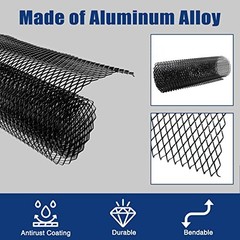 40″ x 13″ Universal Black Metal Mesh: Aluminum 10x20mm Rhombic 40″X13″ Black