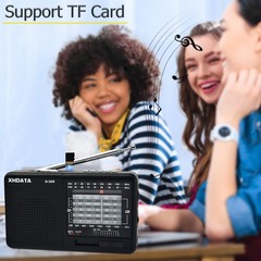 D328 Shortwave AM FM DSP Portable Small Multi Band Radio w/ Rechargeable Battery