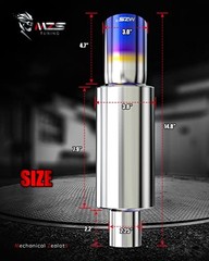 Exhaust Muffler, Stainless Steel Exhaust Tip 15″ 2.25 Intlet 3 outlet Burnt