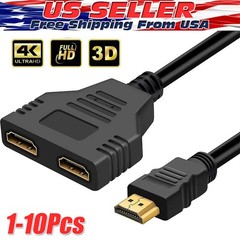 4K HDMI Cable Splitter Adapter 2.0 Converter 1 In 2 Out 1 Male to 2 Female lot