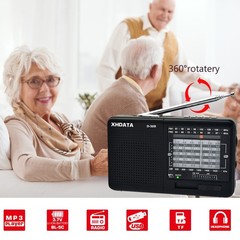 D328 Shortwave AM FM DSP Portable Small Multi Band Radio w/ Rechargeable Battery
