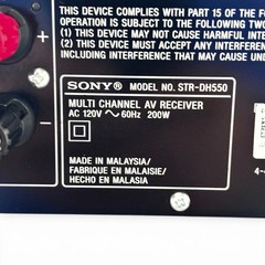 Sony STR-DH550 5.2 Channel A/V Receiver