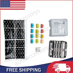 12-24V Blade Fuse Box Block Holder 6 Way Car Boat Power Distribution Panel Board