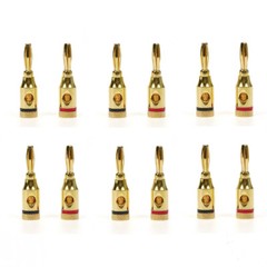 12 Pcs 24k Gold Plated Musical Speaker Cable Wire Pin Banana Plug Connector B5