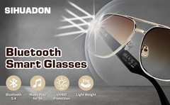 AI Smart Glasses for Men&Women Bluetooth Sunglasses Open-Ear Speaker Translation