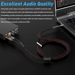 3.5mm Male to 2Male RCA Cable AUX to RCA Splitter Wire for HIFI Audio System