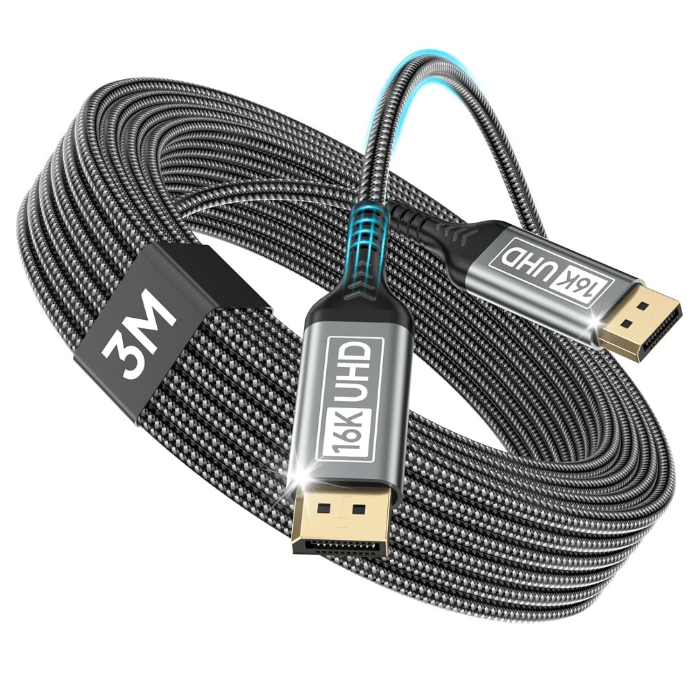 16K DisplayPort Cable 2.1 10FT, DP Cable Supports 8K@240Hz, 4K@540Hz 360Hz 240Hz