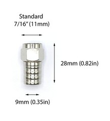 Crimp Connector for RG6 Cable – O-Ring & Gel for Weather Proof Seal – 10 Pack