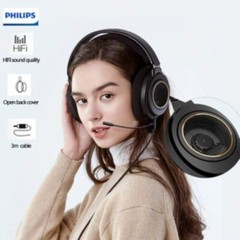 Philips Audio Wired Headphones with Microphone -Over-Ear Open-Back SHP9600MB