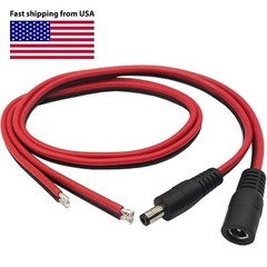 Lot 18AWG DC Power Pigtail Cable Plug 12V 5A Male & Female Pack 2.1mm x 5.5mm