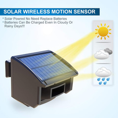 Solar Driveway Alarm- 1/4 Mile Long Transmission Range-1 Receiver+2 Sensors | So