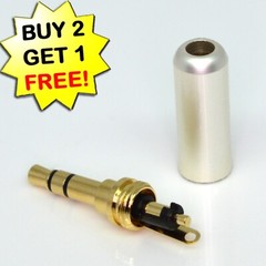 3.5mm Male Metal Audio Jack Plug Gold-Plated DIY Headphone Connector | 3-4 Pole
