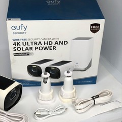 EufyCam 3, 2-Outdoor Wireless 4K Solar Powered Security Cameras w/ HomeBase 3