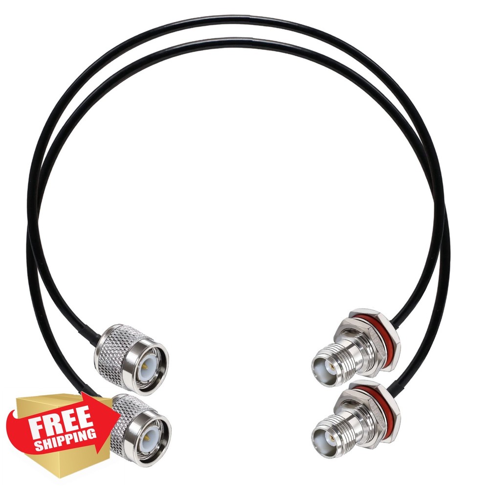 TUOLNK RG58 TNC Male to Female 1.64ft 2pcs Antenna Extension Cable