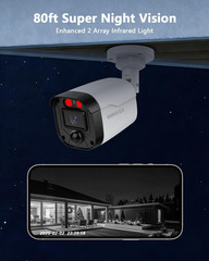 5MP Wired Security Camera System, 90 Days Storage, 4 Cameras, No Fees