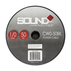 SoundBox CW0-50BK, 0 Gauge 50′ CCA Amplifier Power / Ground Amp Wire Spool