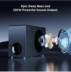 MZEIBO Sound Bar with Subwoofer, 120W Soundbar for Smart TV