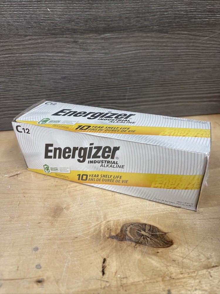 Energizer EN93 Industrial Alkaline Batteries, C , 12 Batteries/Box Exp 12/2033