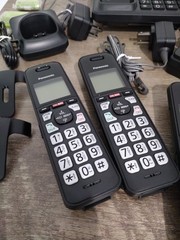 Panasonic Cordless Phone System Answering Machine 4 Handset Bluetooth – READ⏬