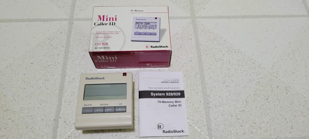Vintage Radio Shack Mini Caller ID # CID-928 – 79 Number Memory – White – NICE!