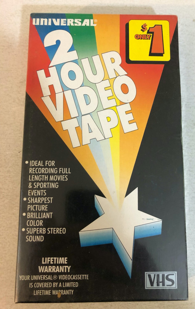 Universal Video cassette Blank VHS Tape 2 Hours