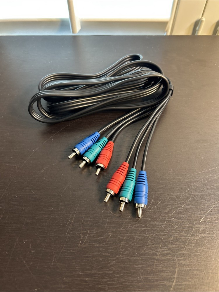 6FT COMPONENT VIDEO CABLE 3 RCA RED GREEN BLUE RGB COAXIAL for HDTV DVD VCR COAX