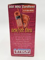 Vtech VT 9111 Cordless Phone 900 MHz Translucent Red Y2K VTG 90’s RARE UNTESTED