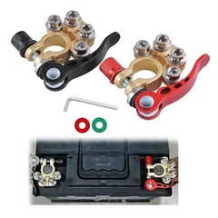 2PCS 4 Way Car Battery Terminal Clamp Connectors Quick Release Disconnect Tool