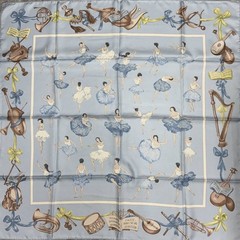 HERMES Valeriana Silk Scarf Light Blue 14924 90x90cm Silk Scarf