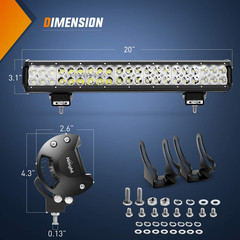 20In Spot Flood Combo Off Road Led Light Bar + 4pcs 4In LED Fog Work Lights Pods