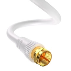 RG6 Coaxial White Cable Dual SHIELDED Extension Coax Satellite TV Antenna Wire
