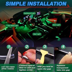 10M RGB 8 in 1 RGB Car Atmosphere Interior LED Guide Fiber Optic Ambient Light